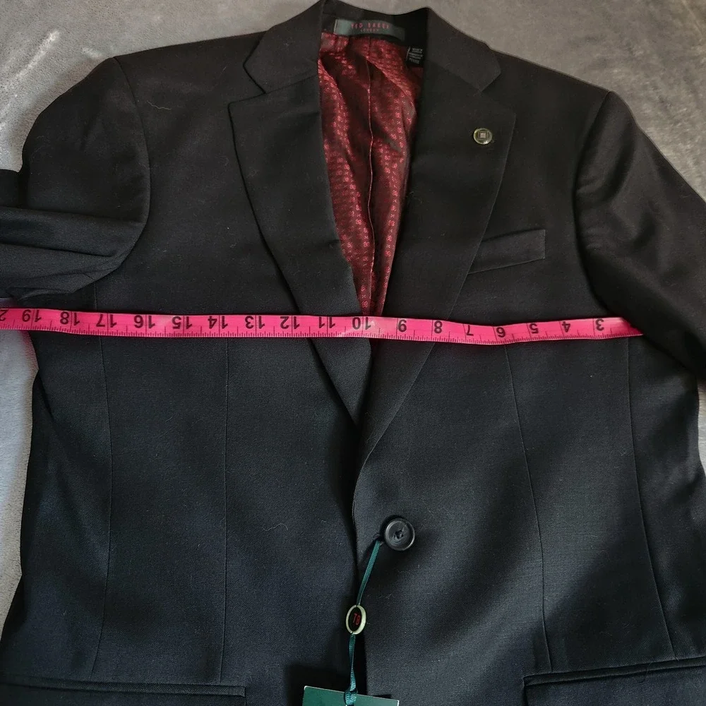 New TED BAKER London Jake CT Blazer Jacket 38R Black 100% Wool No Ordinary Joe